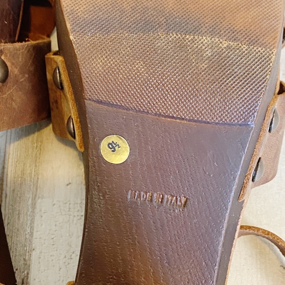 Mila Paoli | Womens Brown Leather Strap Platform Sandals | Size: 9.5 - Picture 13 of 13